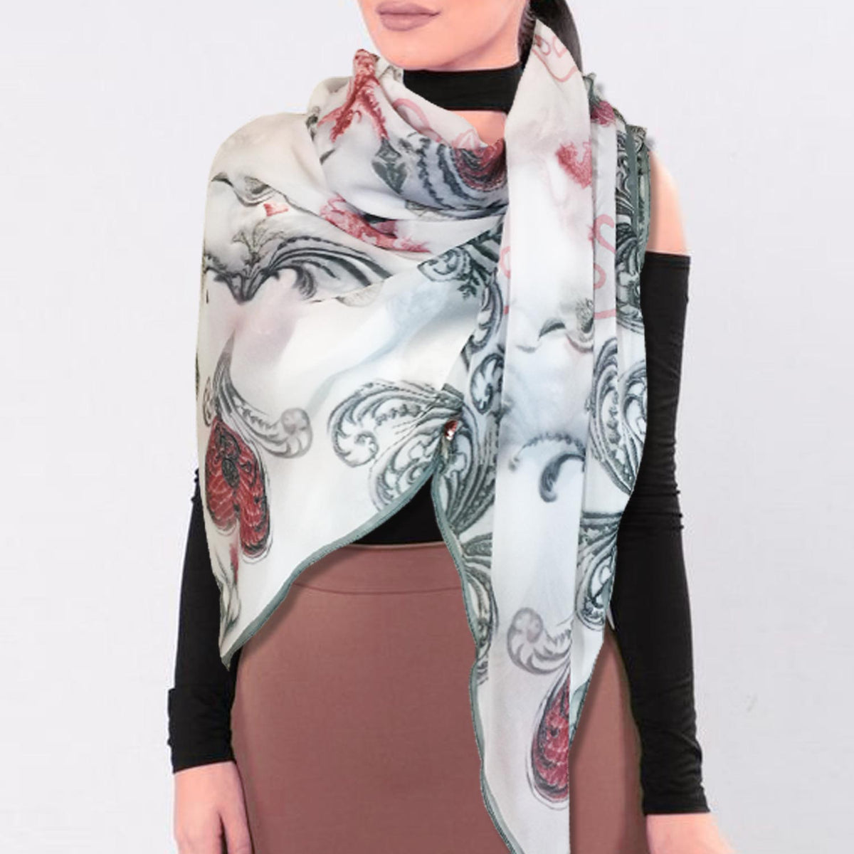 English Garden Large Sheer Chiffon Scarf - deb schlier studio