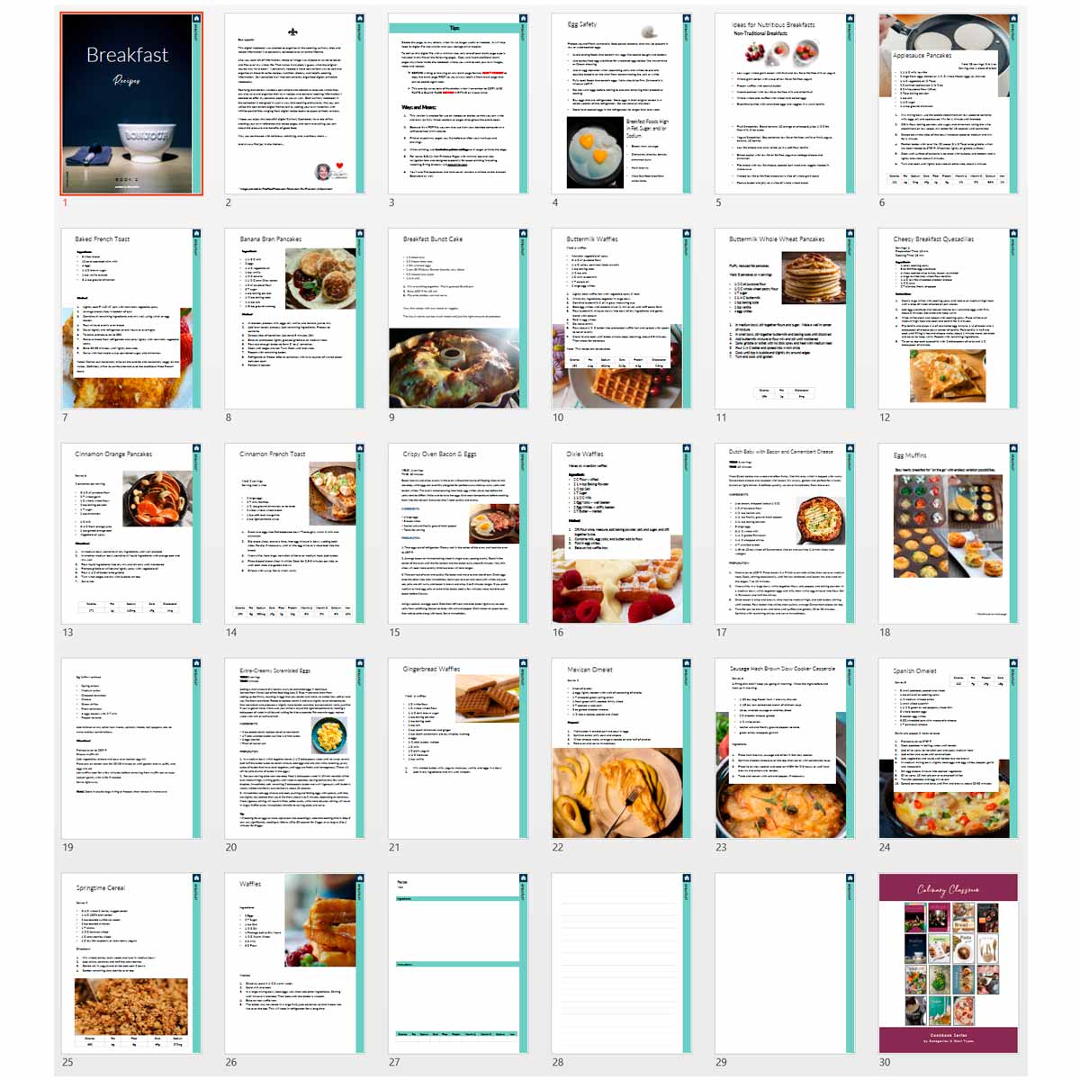 Breakfast Recipes: Printable Book 2 - deb schlier studio