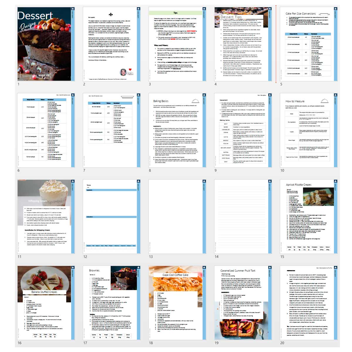 Dessert Recipes: Printable Book 12 - deb schlier studio