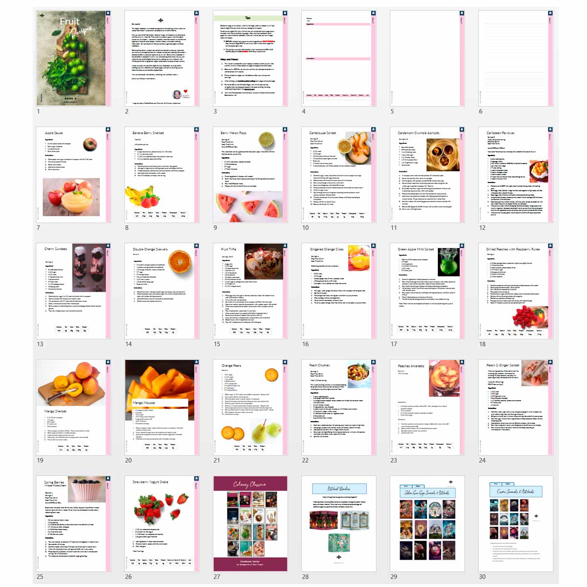 Fruit Recipes: Printable Book 8 - deb schlier studio