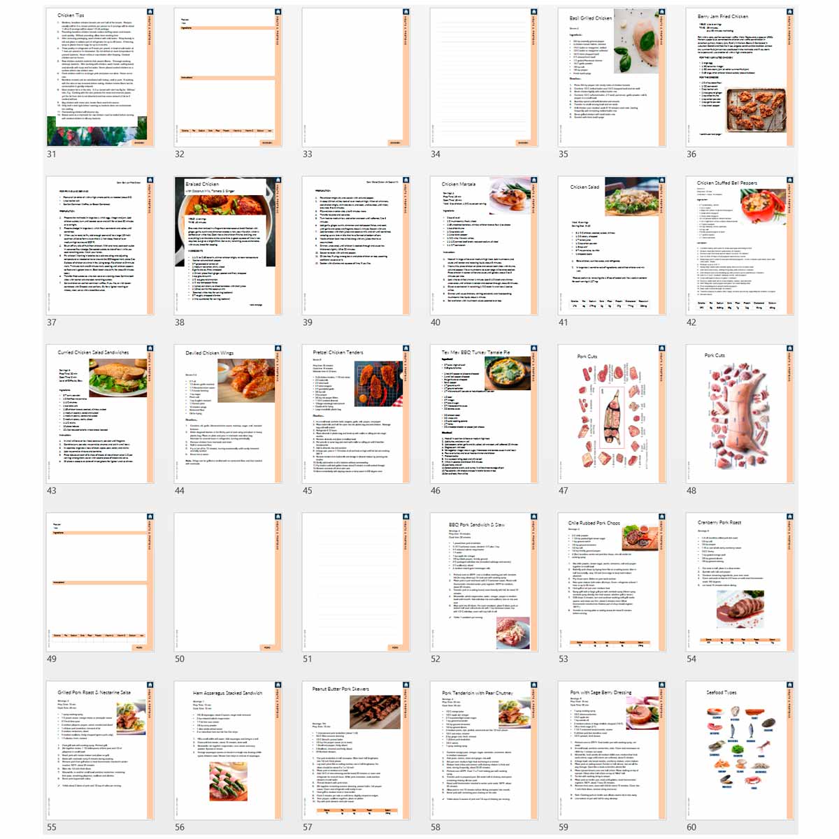 Meat & Protein Recipes: Printable Book 5 - deb schlier studio