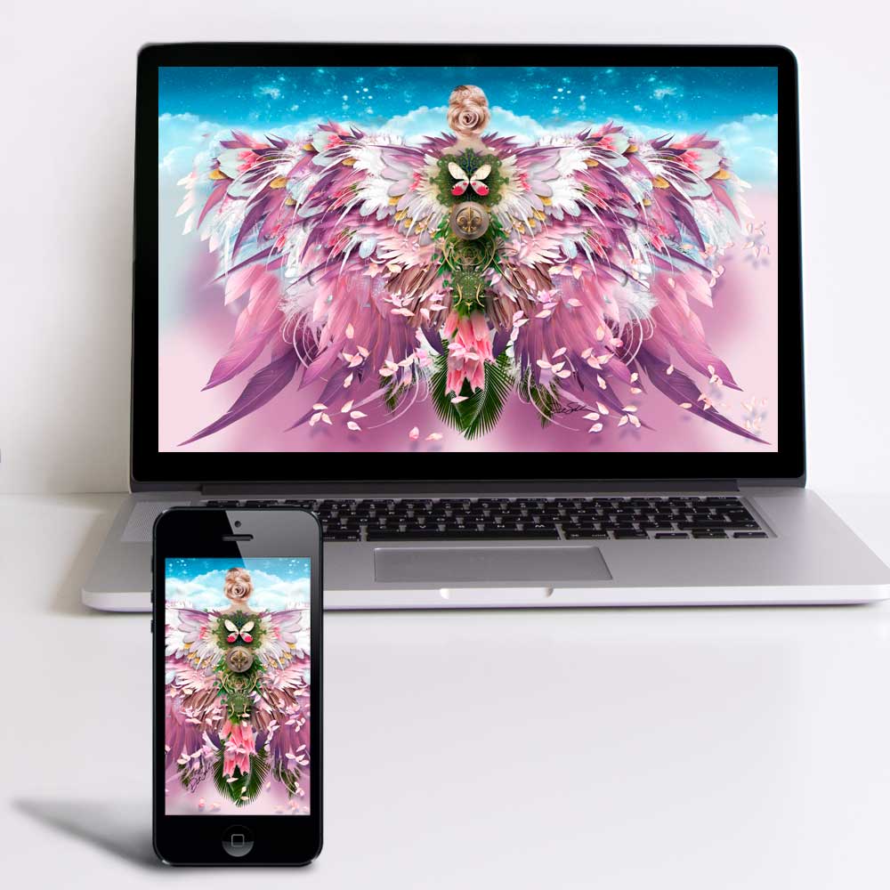 Pink Angel Wings Wallpaper for Desktop & Phone - deb schlier studio