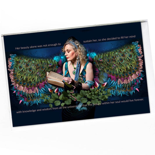 Peacock Wings Art Note Cards - deb schlier studio