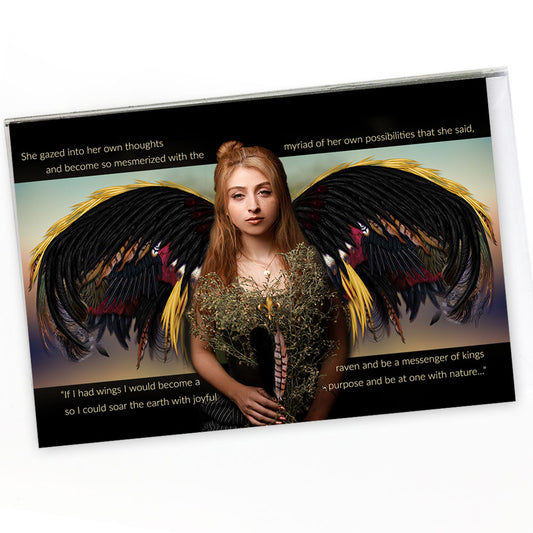 Raven Wings Art Note Cards - deb schlier studio
