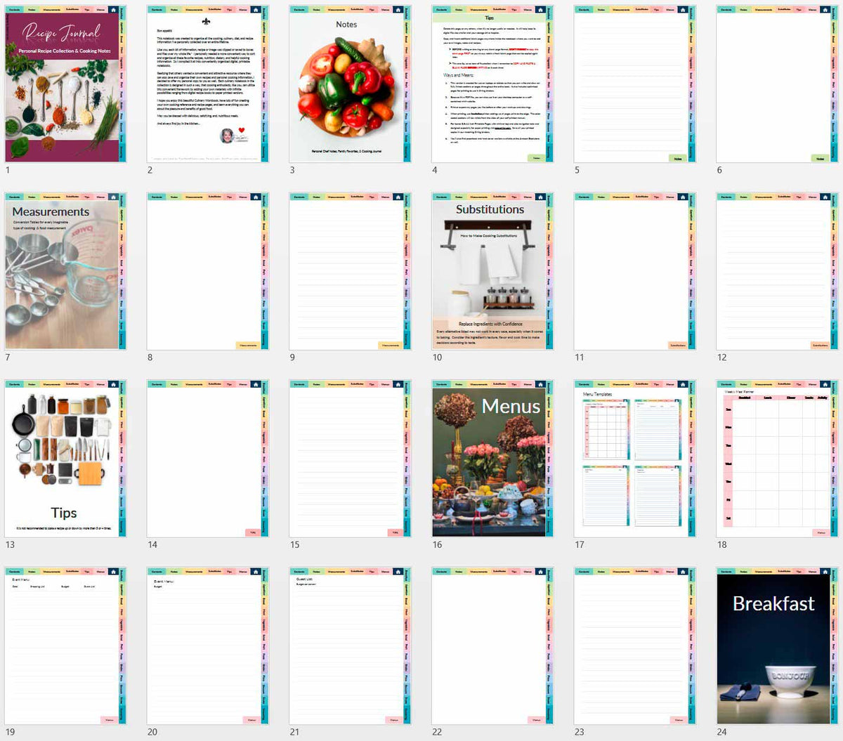 Home Chef’s Journal & Template Bundle - deb schlier studio