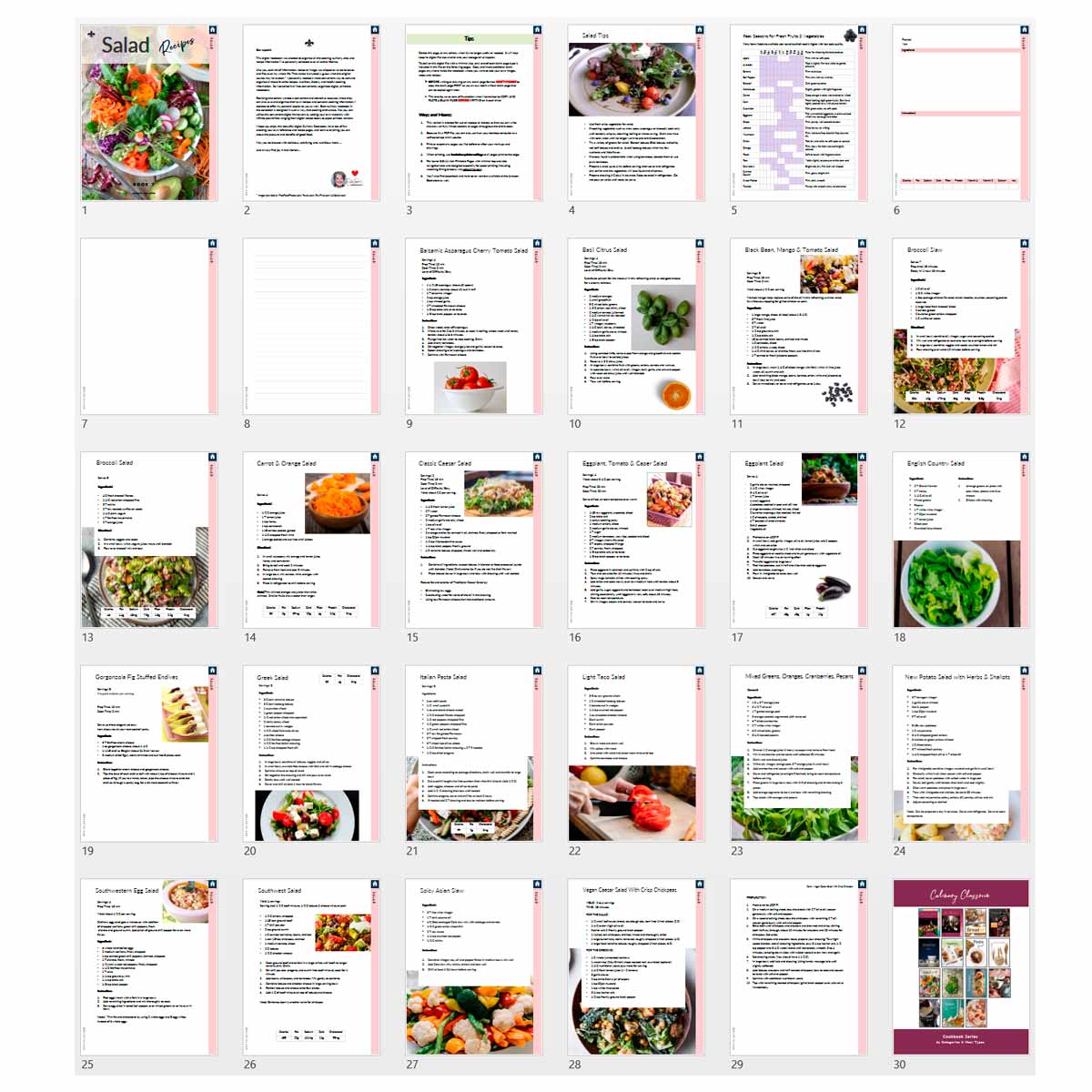 Salad Recipes: Printable Book 7 - deb schlier studio