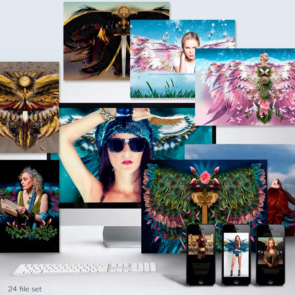 Fantasy Wings Wallpaper Bundle - deb schlier studio