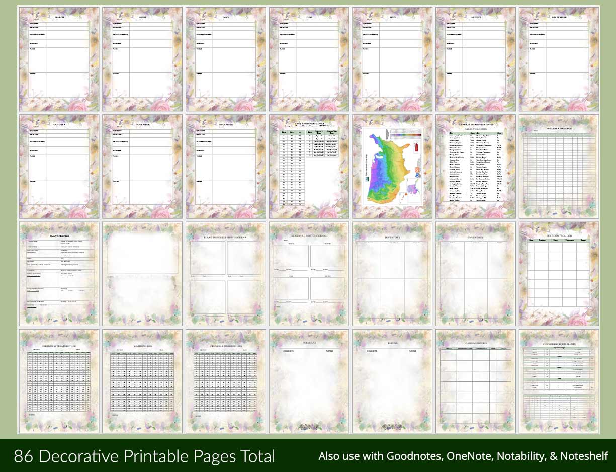 Gardener’s Log Printable Templates - deb schlier studio