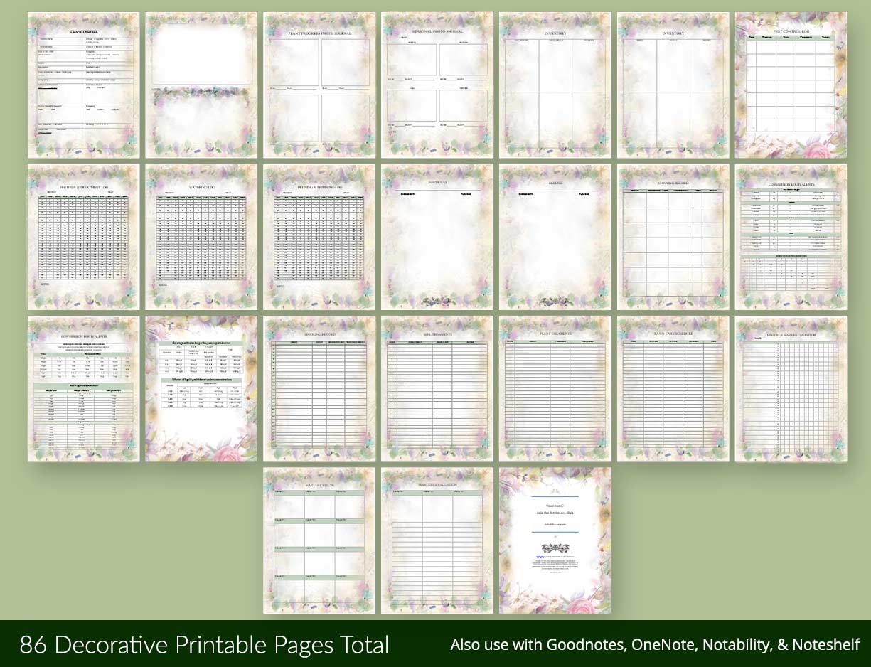 Gardener’s Log Printable Templates - deb schlier studio