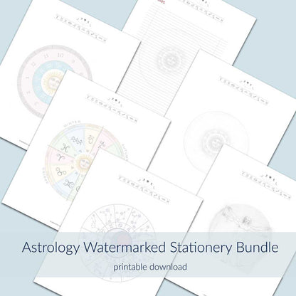 Printable Astrology Watermarked Stationery Bundle