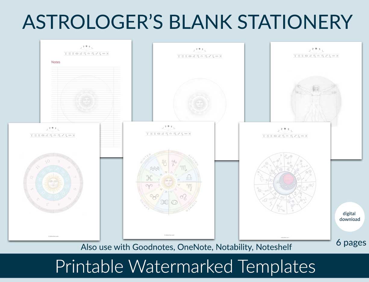 Printable Astrology Watermarked Stationery Bundle