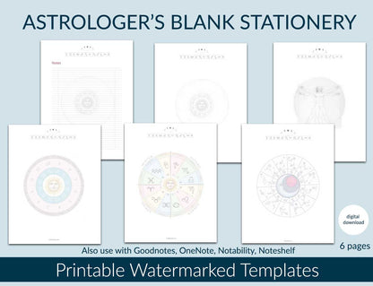 Printable Astrology Watermarked Stationery Bundle