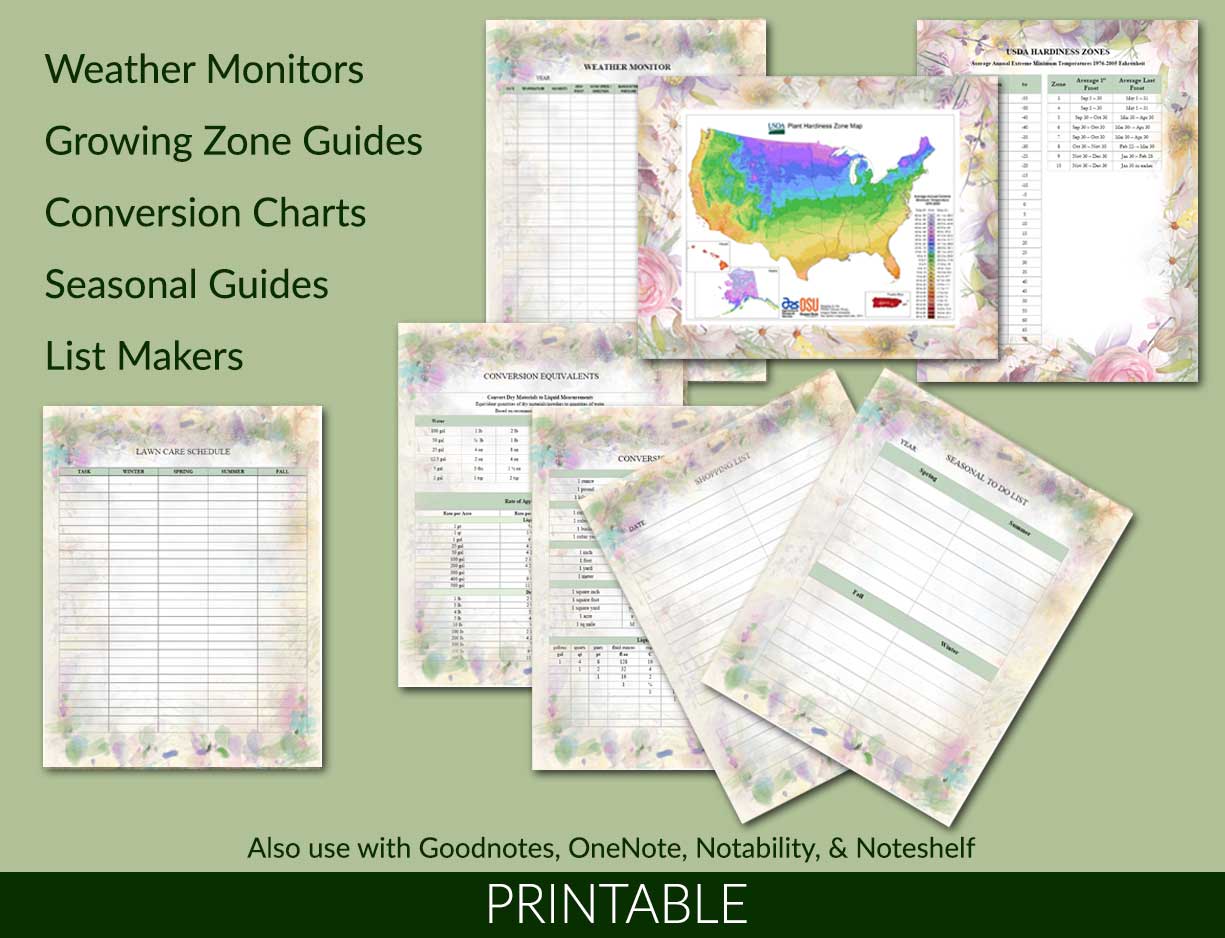 Gardener’s Log Printable Templates - deb schlier studio