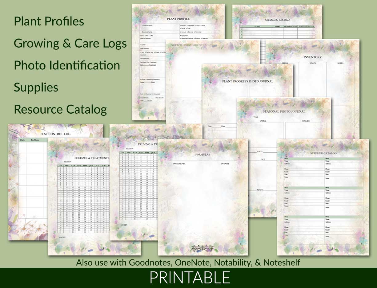 Gardener’s Log Printable Templates - deb schlier studio