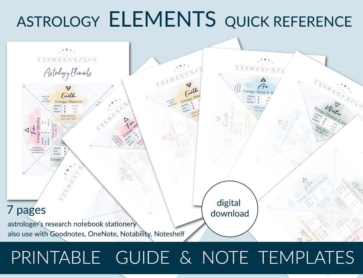 Astrology Elements Quick Reference Package