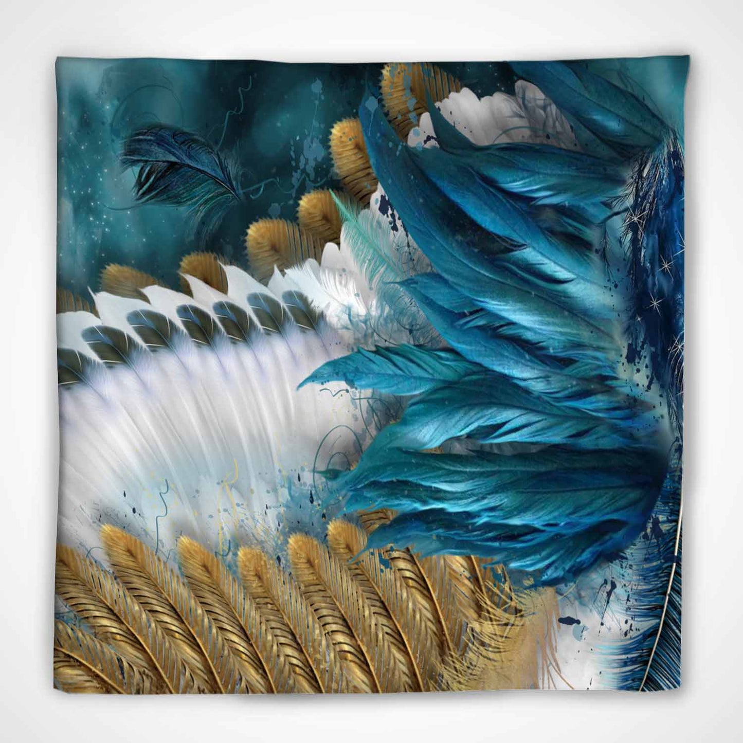 Blue Angel Wings Square Chiffon Scarf