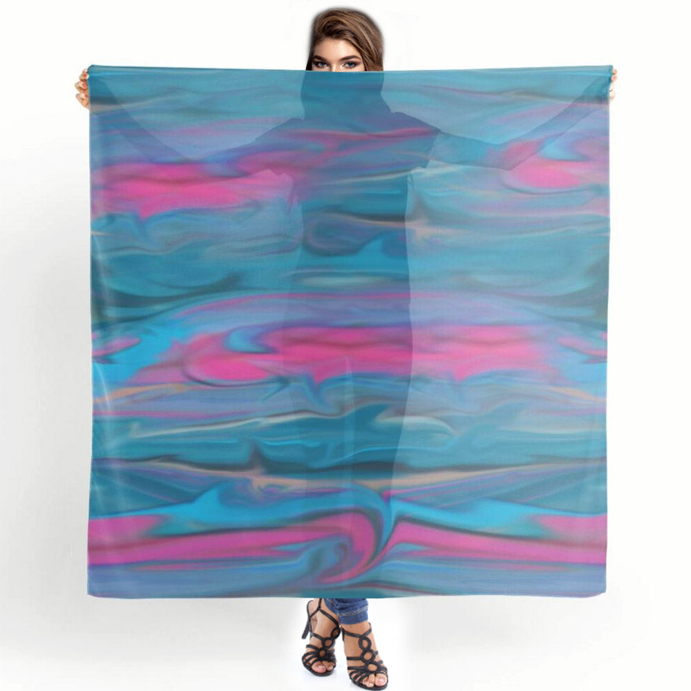 Ocean Waves Extra Large Sheer Chiffon Scarf - deb schlier studio