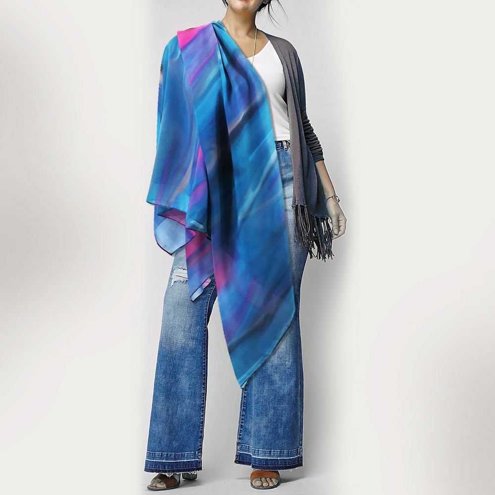 Ocean Waves Extra Large Sheer Chiffon Scarf - deb schlier studio