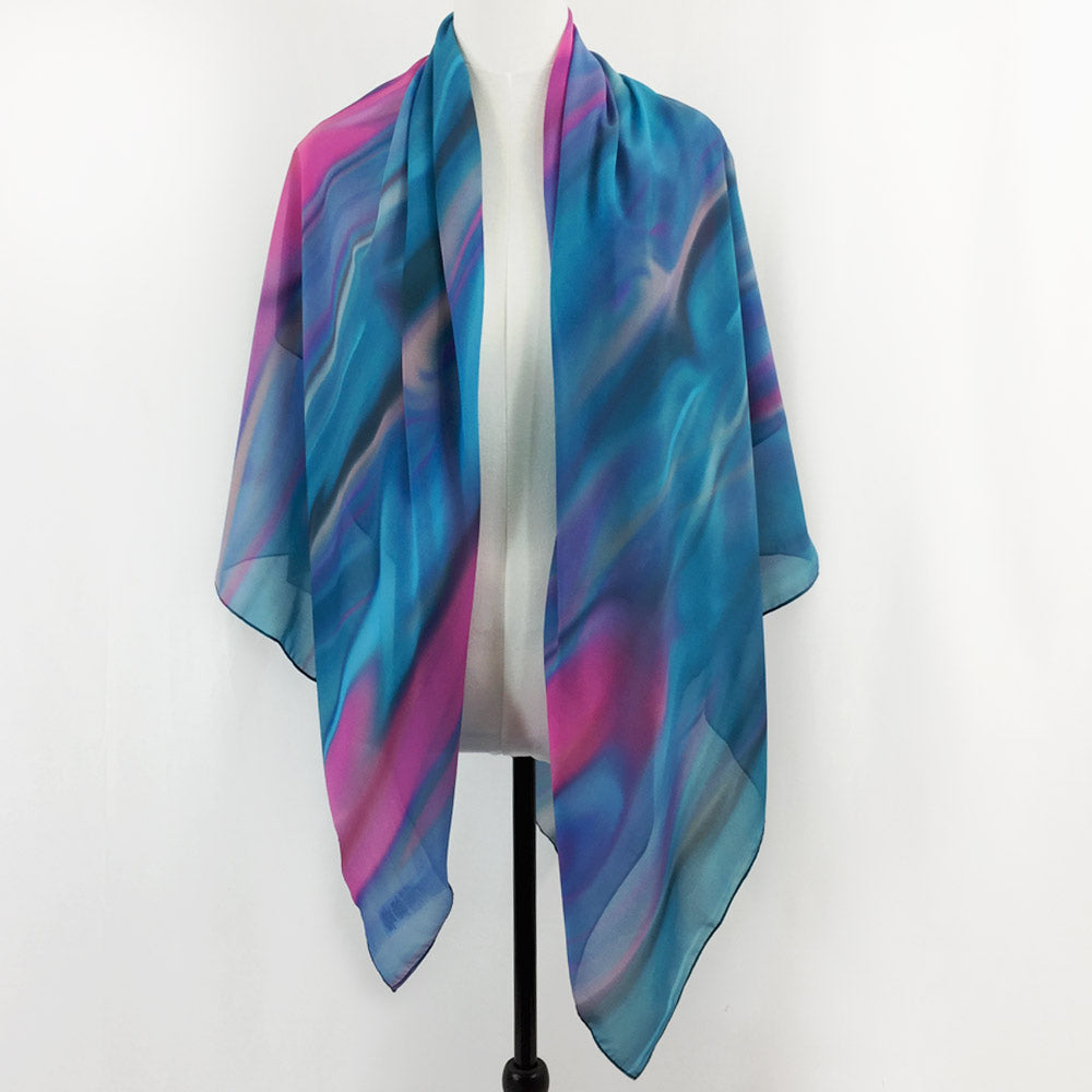 Ocean Waves Extra Large Sheer Chiffon Scarf - deb schlier studio