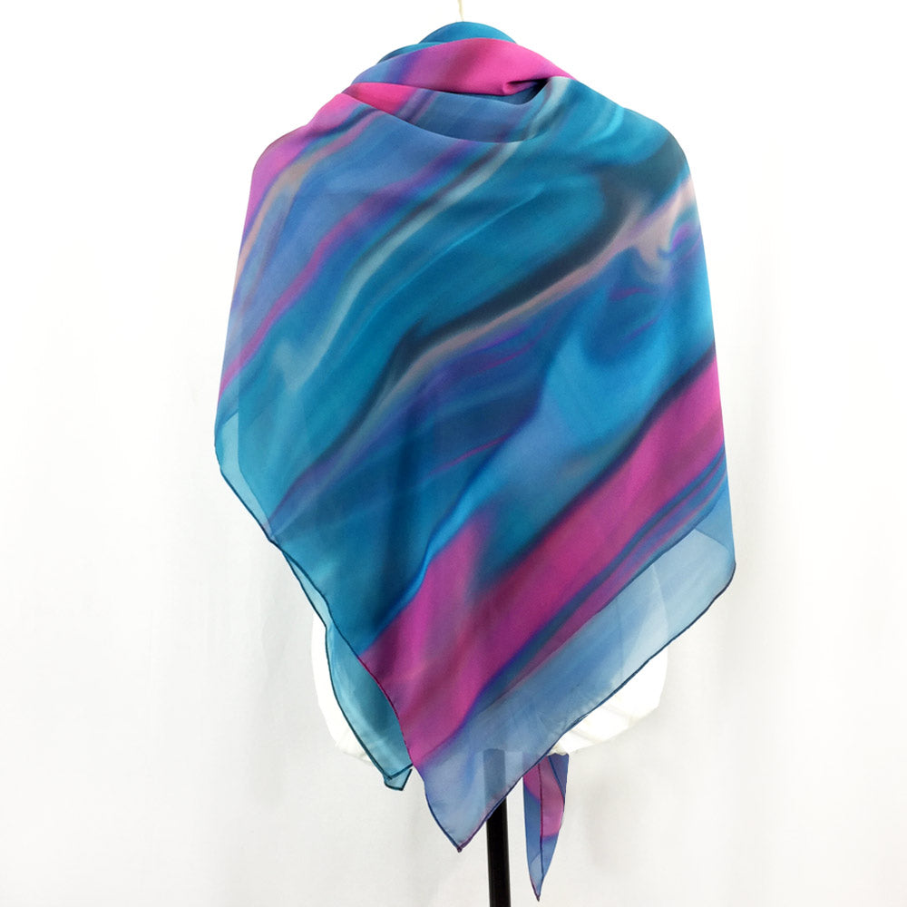 Ocean Waves Extra Large Sheer Chiffon Scarf - deb schlier studio