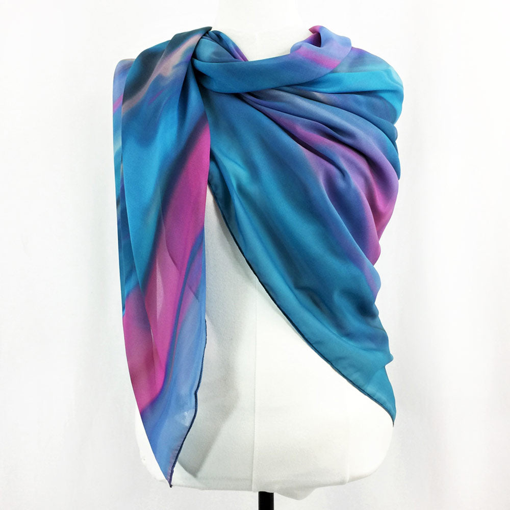 Ocean Waves Extra Large Sheer Chiffon Scarf - deb schlier studio