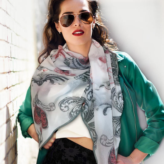 English Garden Large Sheer Chiffon Scarf