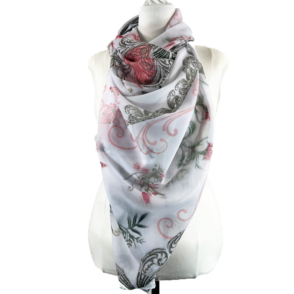 English Garden Large Square Sheer Scarf - deb schlier studio