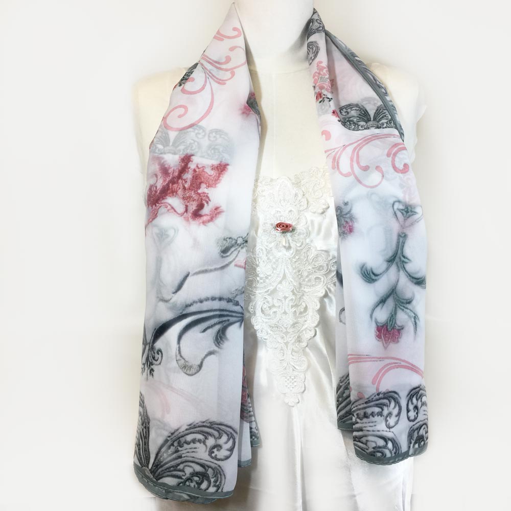 English Garden Large Sheer Chiffon Scarf