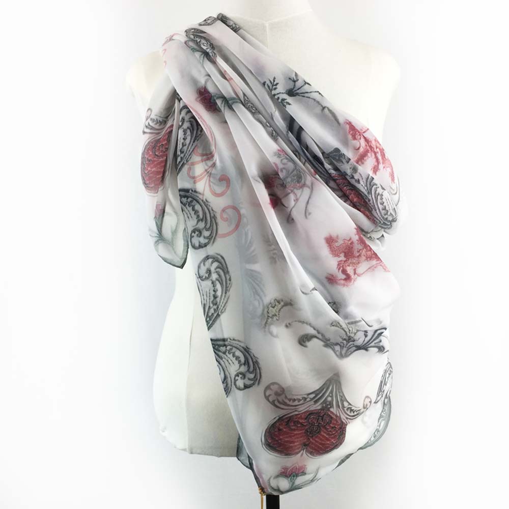 English Garden Large Sheer Chiffon Scarf