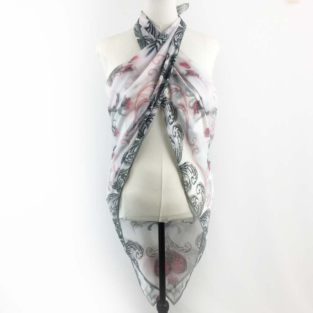 English Garden Large Sheer Chiffon Scarf