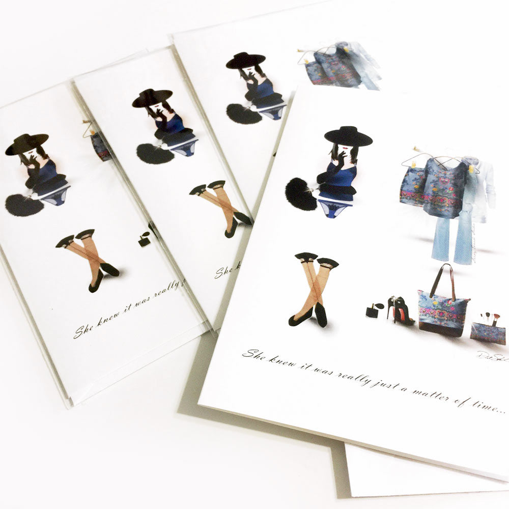 Just a Matter of Time Fashion Art Note Cards