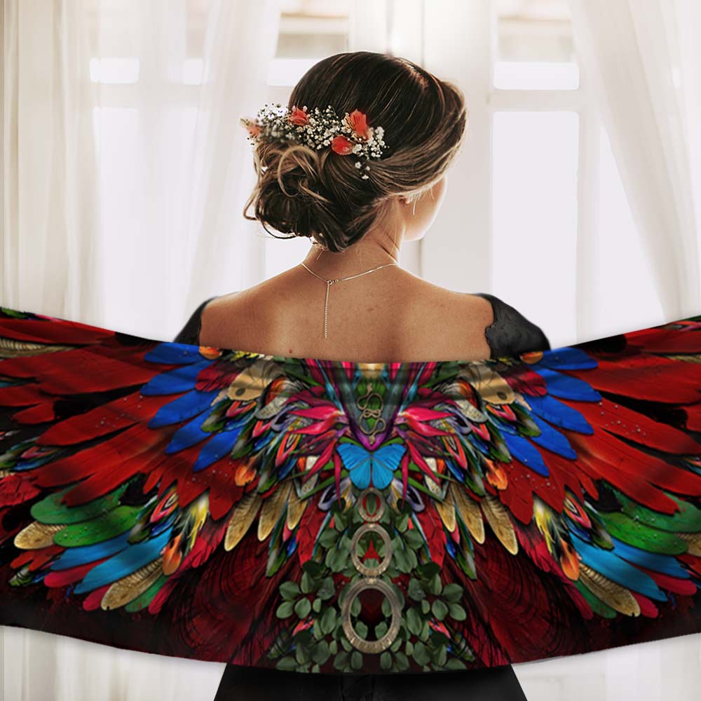 Scarlet Macaw Wings Long Scarf - deb schlier studio