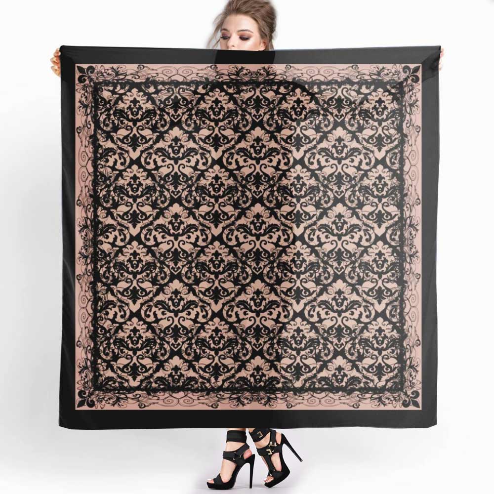 Classic Black Steampunk Lace Chiffon Scarf - deb schlier studio