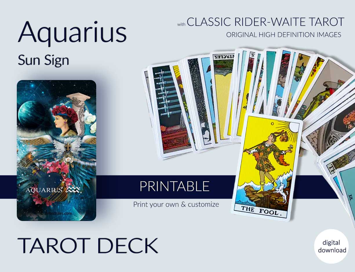 Aquarius Printable Tarot Deck