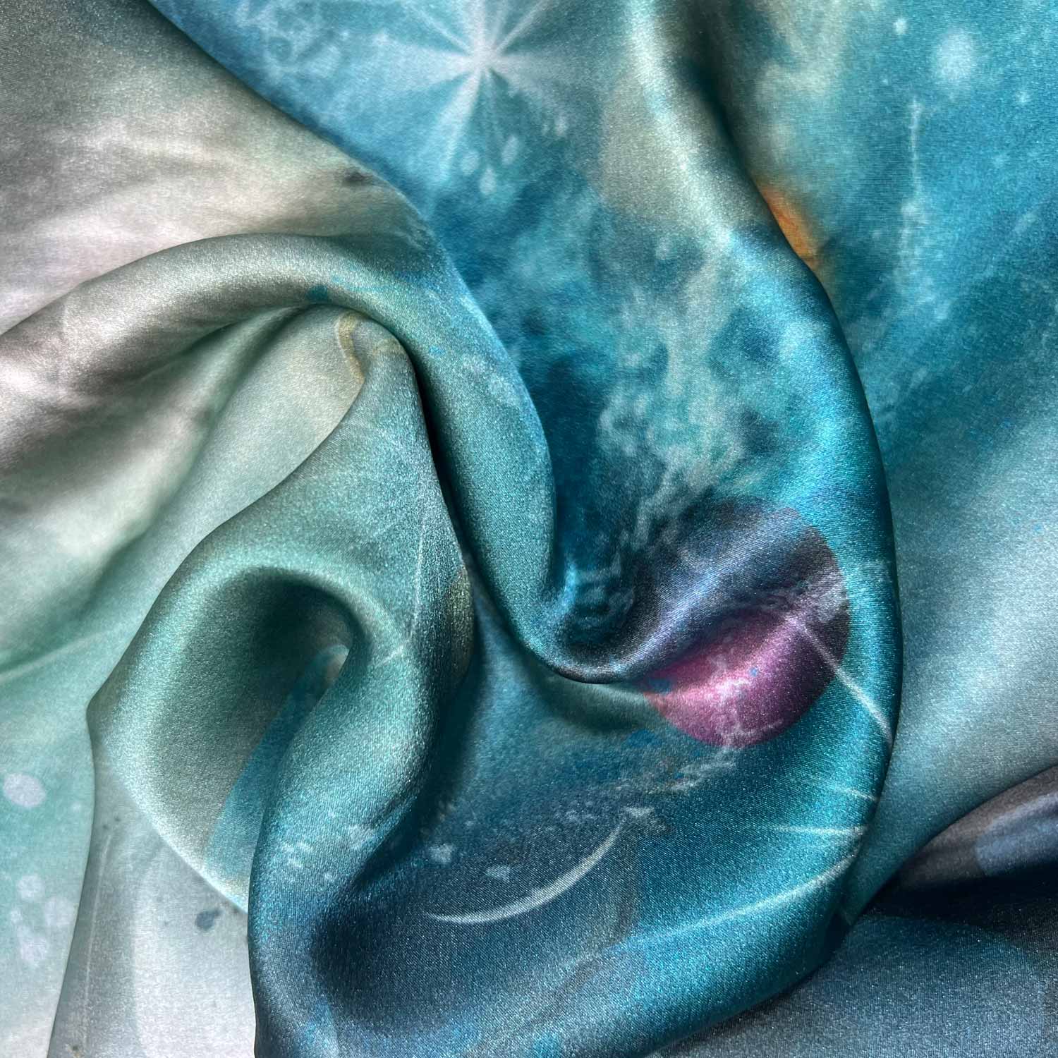 Aquarian Blue Square Silk Scarf - deb schlier studio