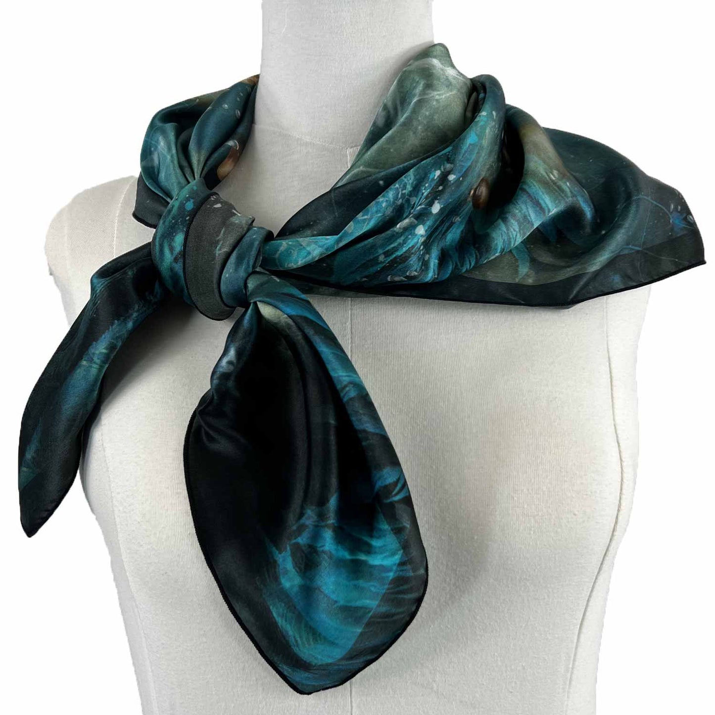 Aquarian Blue Square Silk Scarf - deb schlier studio