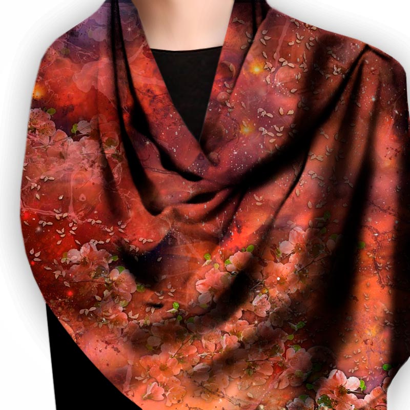 Aries Orange Square Silk Scarf - deb schlier studio