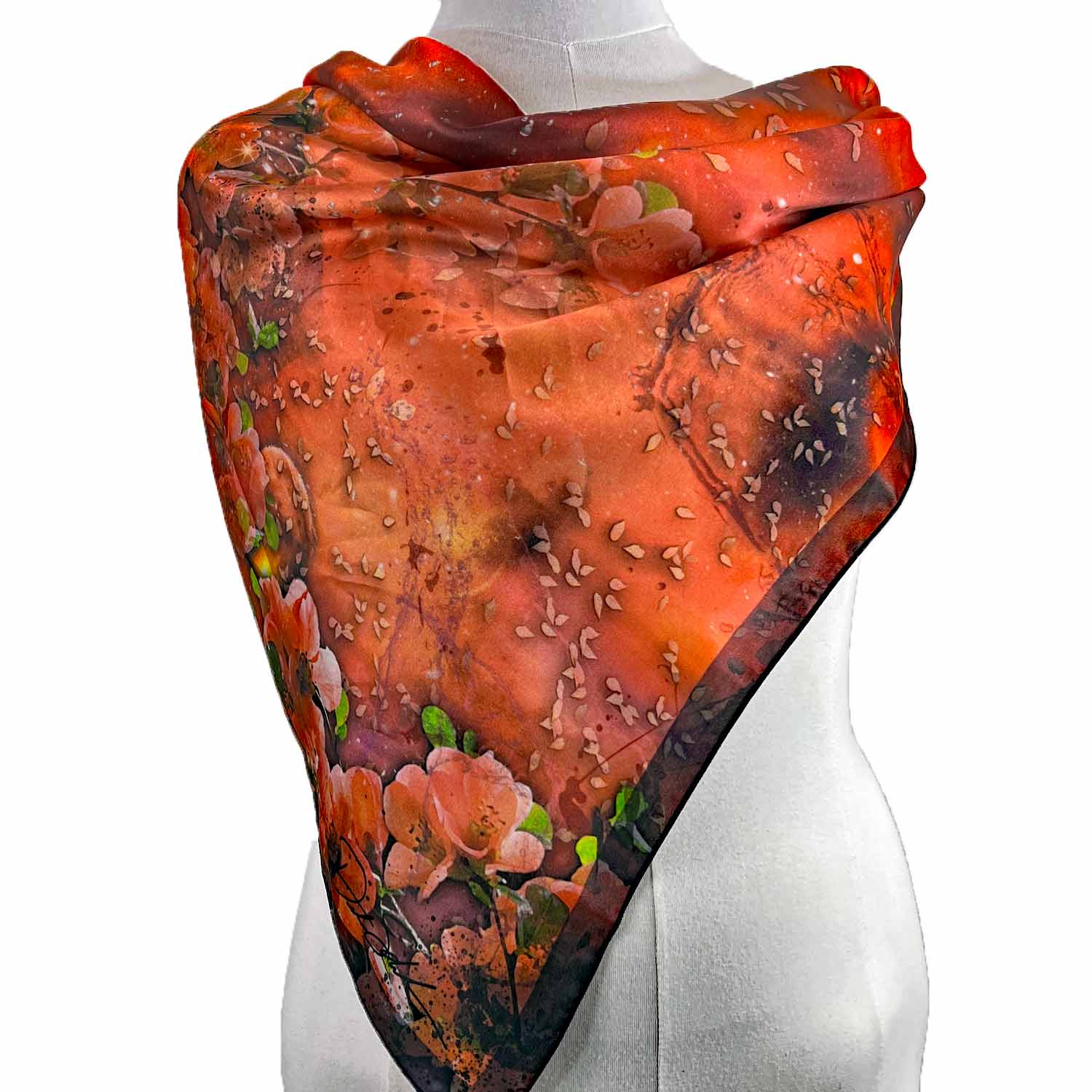 Aries Orange Square Silk Scarf - deb schlier studio