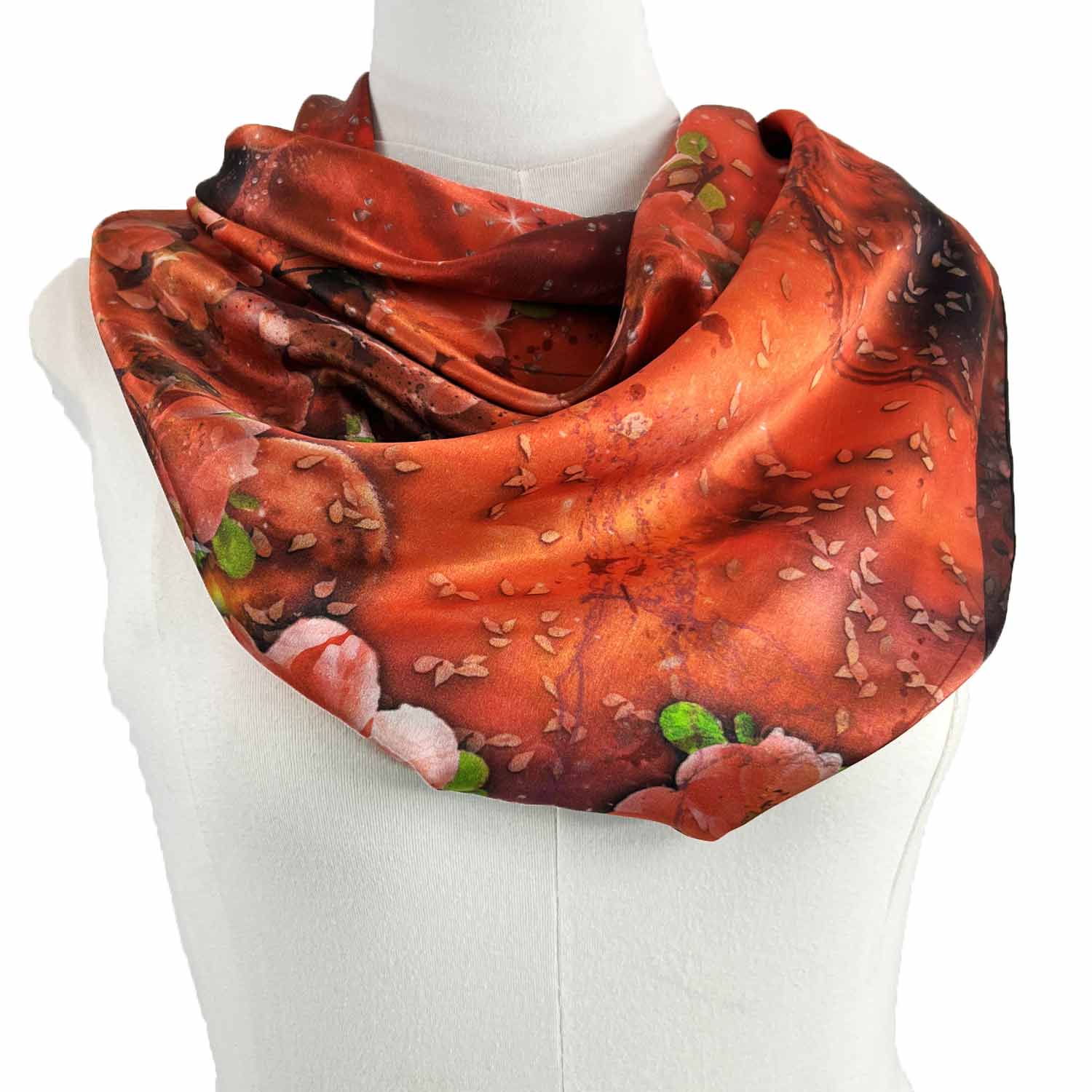 Aries Orange Square Silk Scarf - deb schlier studio