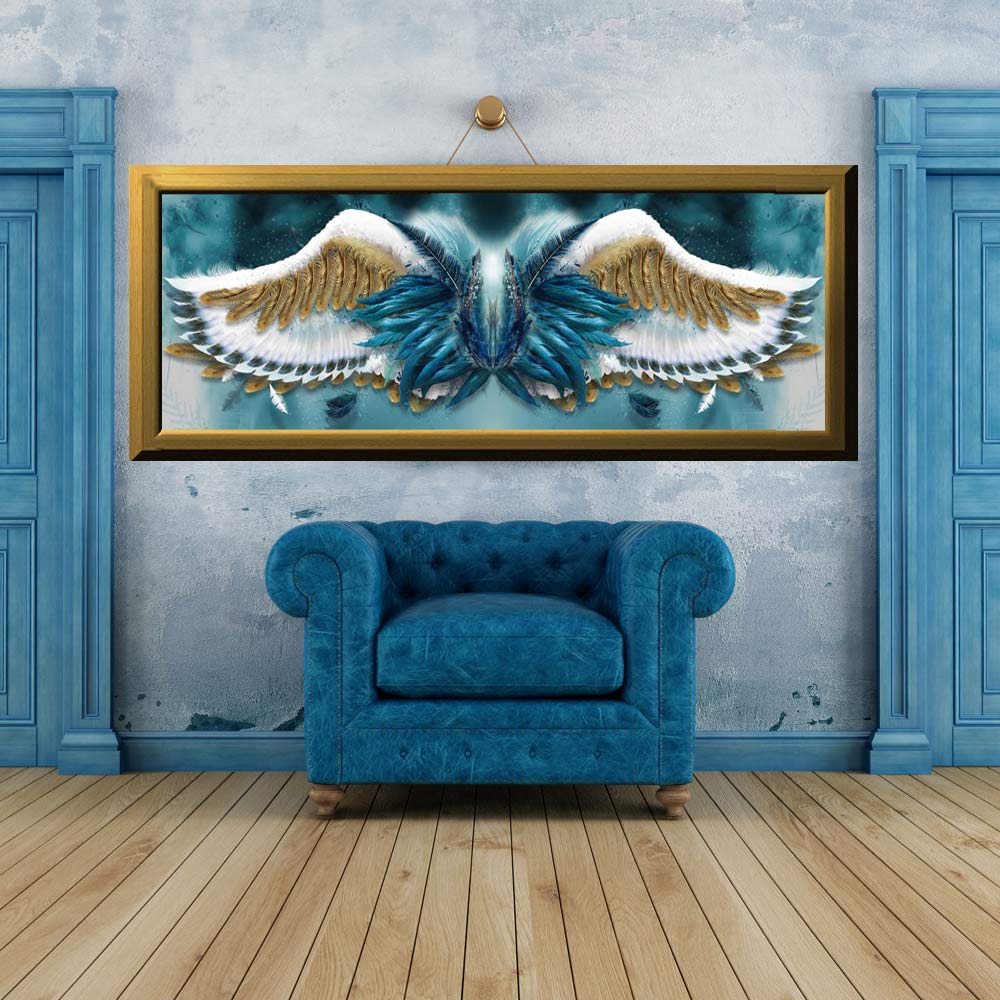 Blue Angel Wings Long Crepe Scarf - deb schlier studio