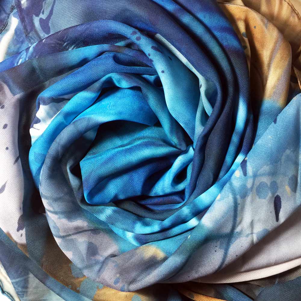 Blue Angel Wings Square Chiffon Scarf - deb schlier studio