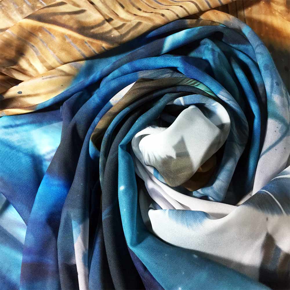 Blue Angel Wings Square Chiffon Scarf - deb schlier studio