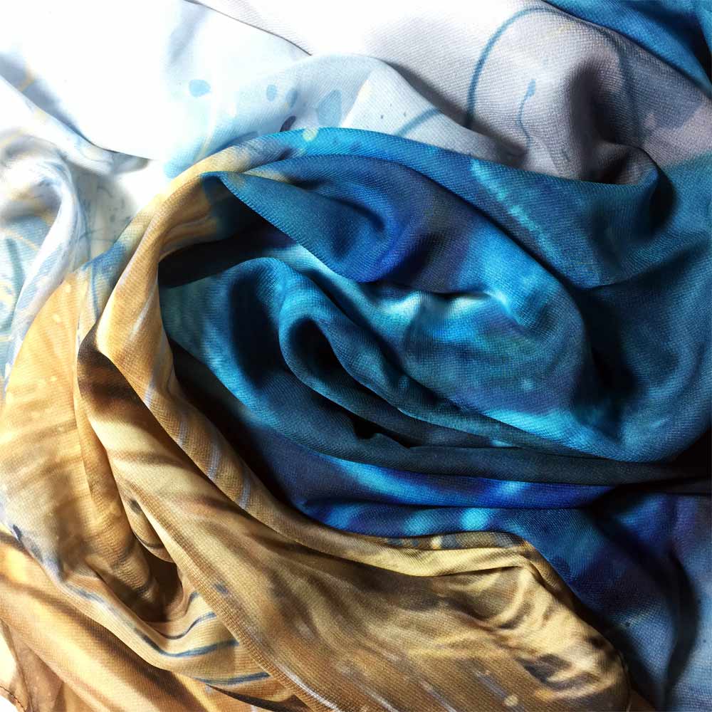 Blue Angel Wings Square Chiffon Scarf - deb schlier studio