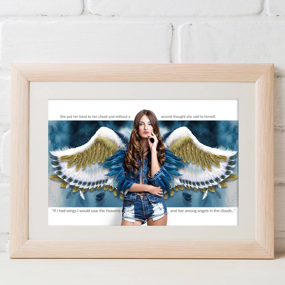 Blue Angel Wings Art Note Cards