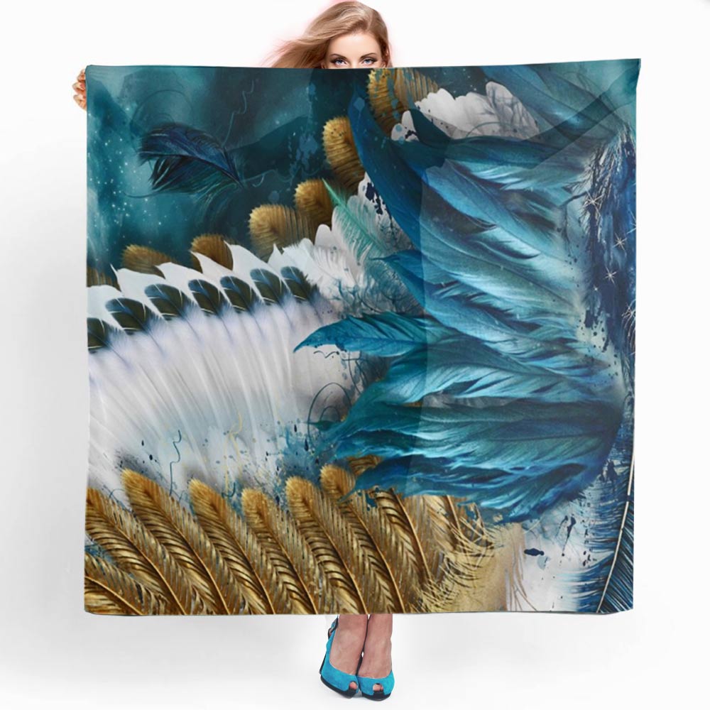 Blue Angel Wings Square Chiffon Scarf - deb schlier studio