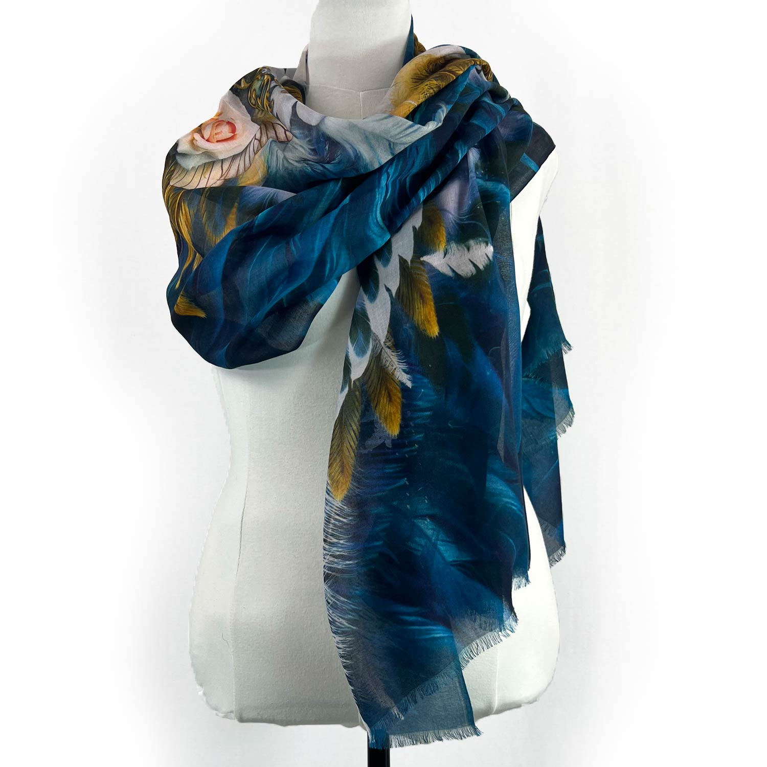 Blue Angel Wings Long Scarf - deb schlier studio