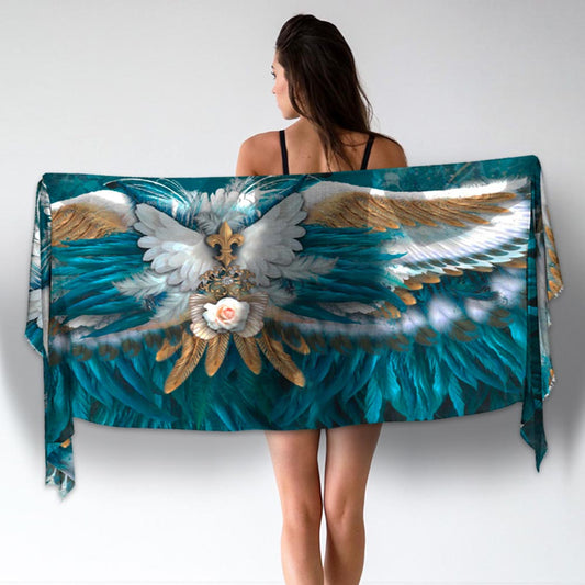 Blue Angel Wings Long Scarf