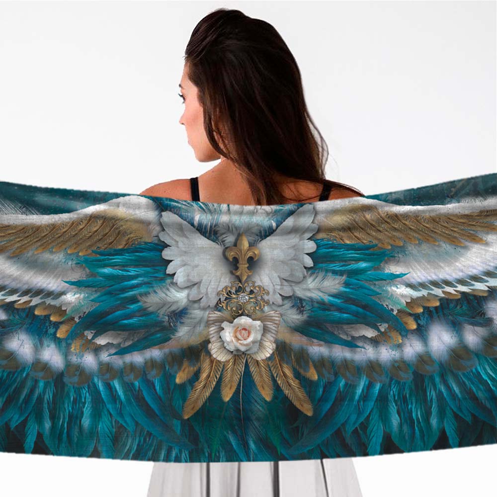 Blue Angel Wings Long Scarf - deb schlier studio