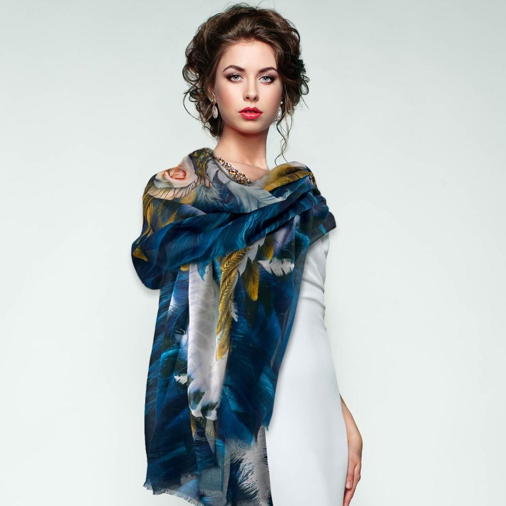 Blue Angel Wings Long Scarf