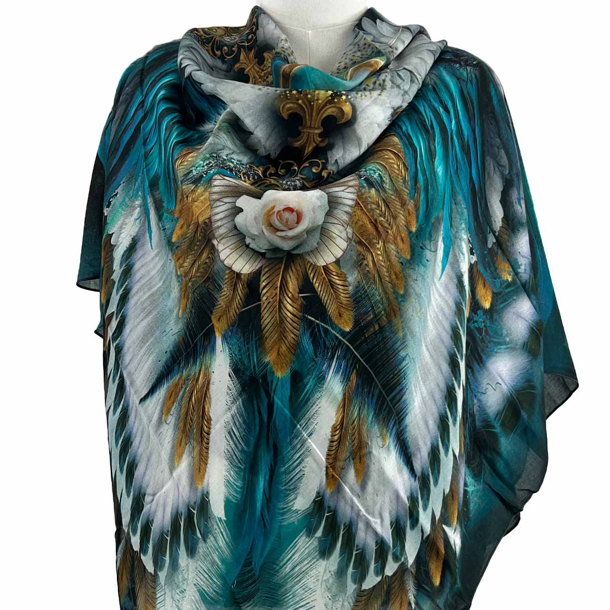 Blue Angel Squared Silk Scarf - deb schlier studio